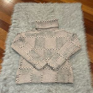 Prana light pink and black  Breckenridge wool pullover sweater size xs‎